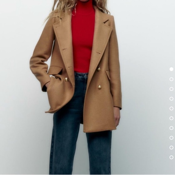 Zara Double breasted wool blend coat - Picture 3 of 10